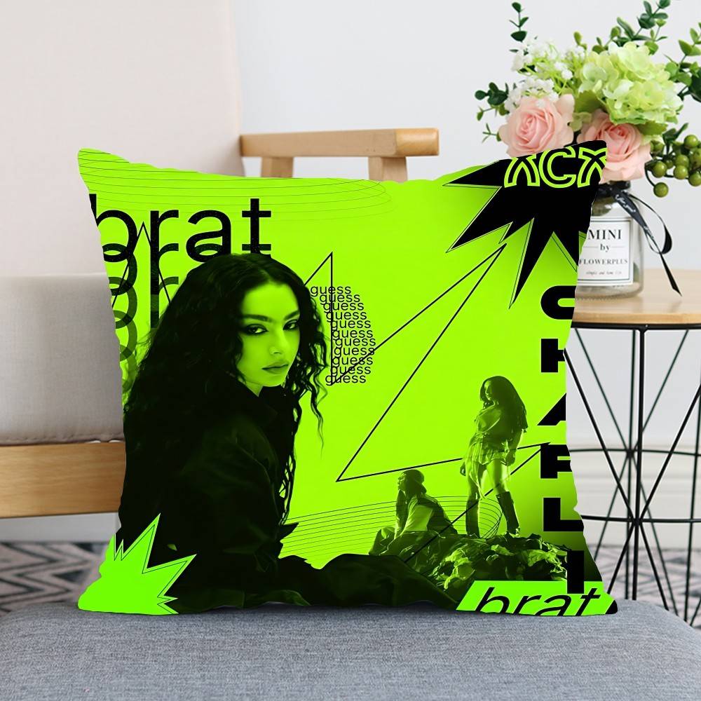 Singer CCharli Xcx Throw Pillow Covers Pattern Cushion Cover Suitable For Sofa Bedroom Car Pillow Cover
