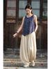 Women's Artistic Retro Loose Cotton Linen Pumpkin Patchwork Lantern Pants