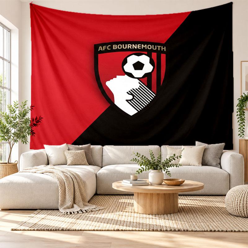 Bournemouth Football Wall Tapestry, Soft Fabric Wall Hanging, Decorative Backdrop For Bedroom Home Wall Art