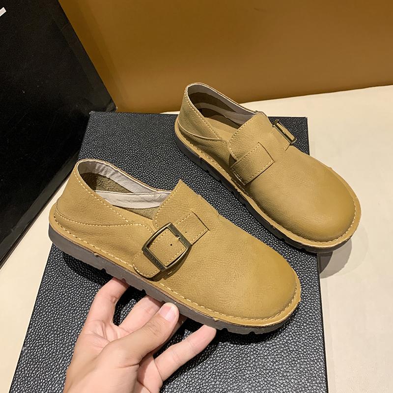 Fashion Female Ethnic Style Loafers Women Flats Vintage Mary Jane Shoes Elegant Retro Fashion Comfortable Leather Stitching Sneakers