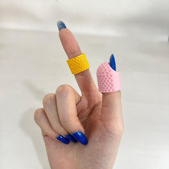 5Pcs Sewing Finger Cover Anti-Puncture Protection Long Nail Ergonomic Anti-Slip