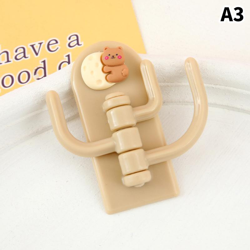 Niedliches Tier Kreativ Cartoon Bunt Drei Haken Spurlos Freies Stanzen Haken Wohnzimmer Schlafzimmer Drehbar Mehrzweckhaken