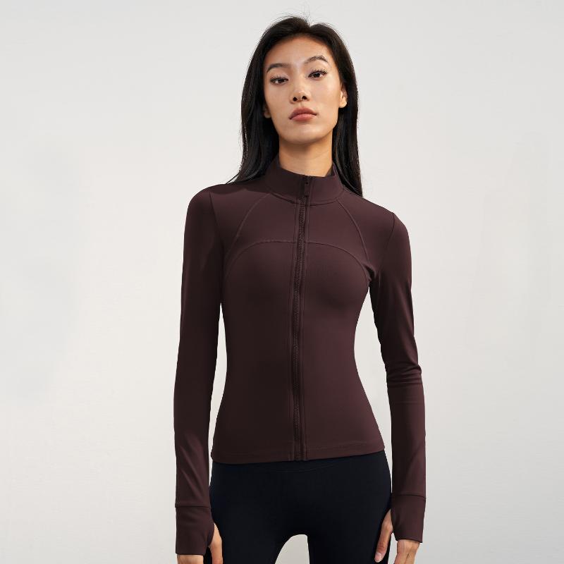 New Autumn and Winter Warm Yoga Clothes for Women Outdoor Temperament Waist Running Fitness Jacket Plus Velvet Thick Sports Tops