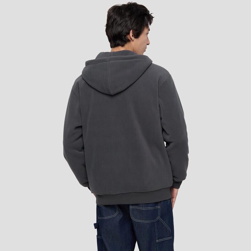 Gap Unisex Fleece Contrast Logo Loose Fit Hooded Zip-Up Hoodie
