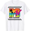 MTV Beach Island Flamingo Vintage Graphic T-Shirt M-T-V Sunset Shape Boombox Checker Design Tee Top Man On The Moon Outfits