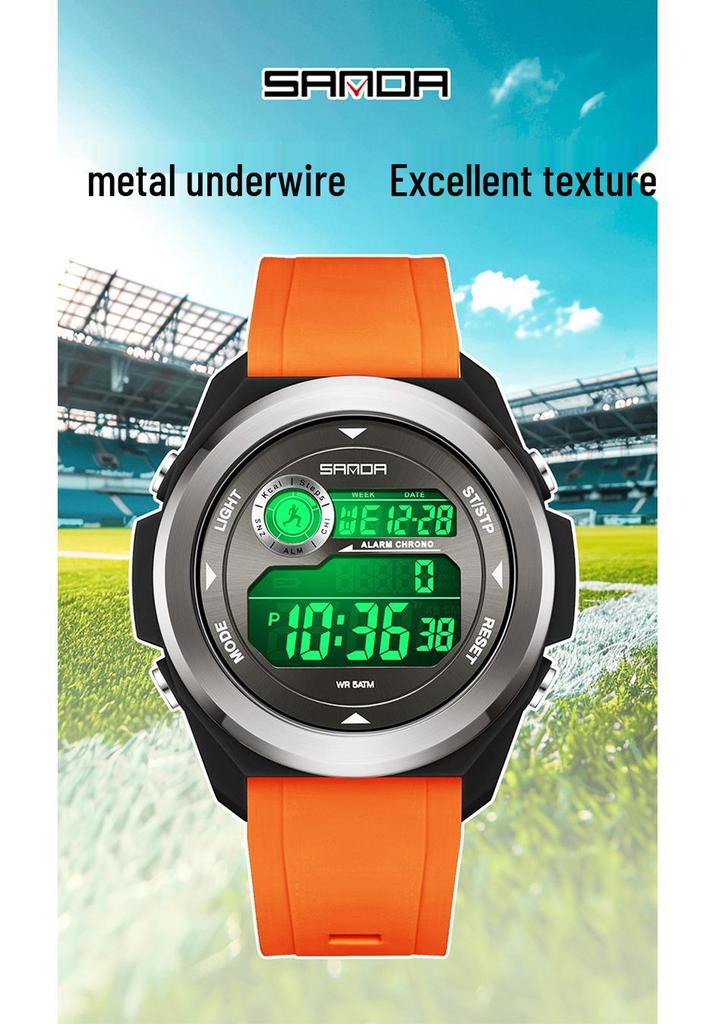 SANDA Men's Multi-Function Digital Sports Watch with Perpetual Calendar, Calorie Counter, Pedometer, and Waterproof Design