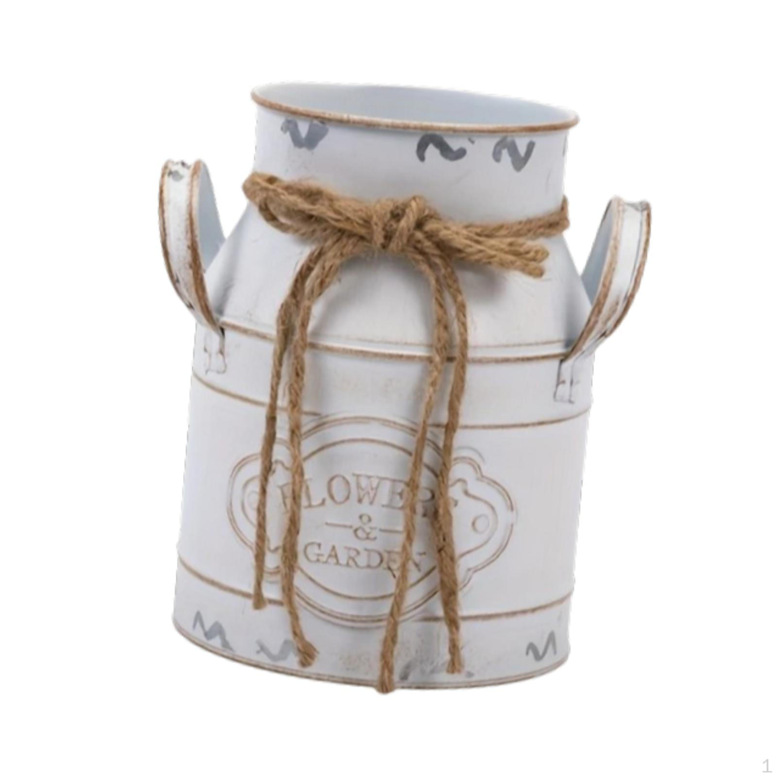 

Деревенская металлическая ваза для цветочных композиций белый