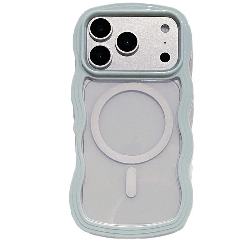 Wave Magnetic Two-in-One iPhone 17 Case - Compatible with Apple 16/17 Air, Transparent, Fit for Cross-border 14/13 Models.