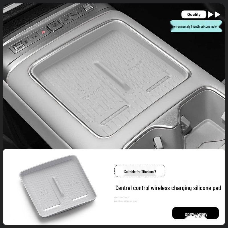 Silicone Wireless Charging Anti-slip Pad for BYD Leopard Titanium 7 Center Console Accessories