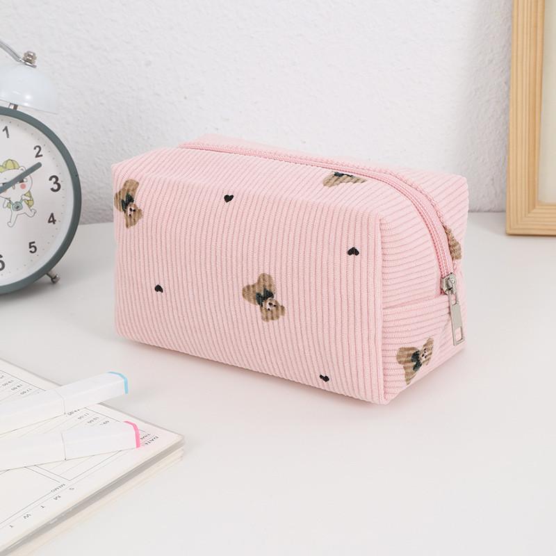 No Ip Cotton Velvet Makeup Bag With Large Capacity And Portable Handheld Design For Women