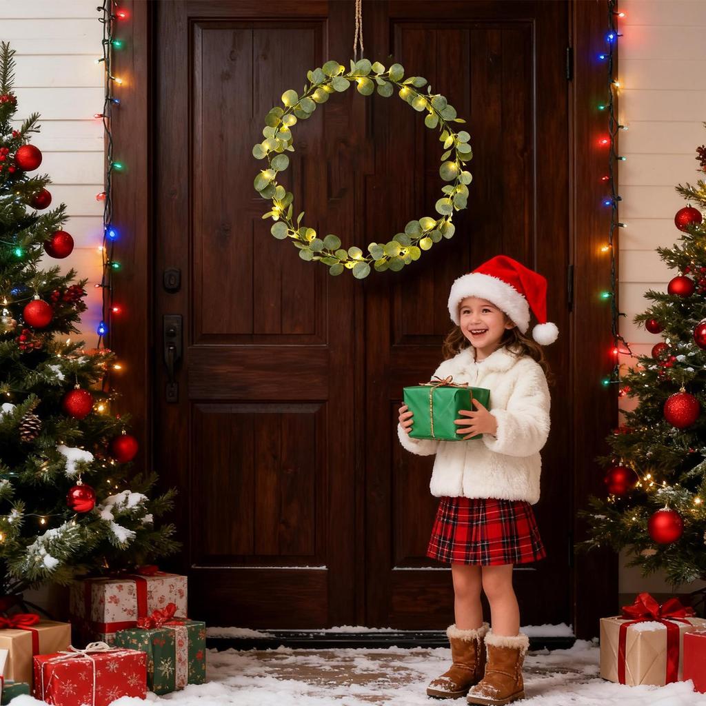 Christmas Flower Vine Reusable Bendable With Timer Christmas Decor Flower Vine Garland For Window Fence Porch Arch Mantel