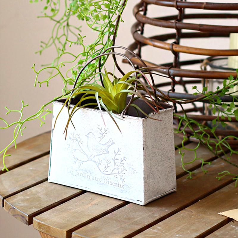 1Pc Flower Bucket Flower Arrangement Iron Flower Ware Garden Make Old Courtyard Iron Flower Pot Decorate Flower Pot Ornament