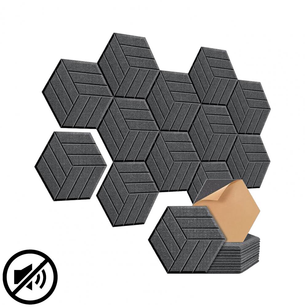 Schalldämmende Schaumstoffplatte Schallschutzplatten-Set Hochdichte Sechseckige Akustikschaumstoffplatten für Heimstudio