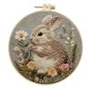 1pc Rabbit and Flower Pattern Embroidery DIY Fabric Craft Set with Tools