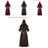 Medieval Monk Costume Wizard Priest Robe Shawl Set For Halloween Cosplay Enthusiasts