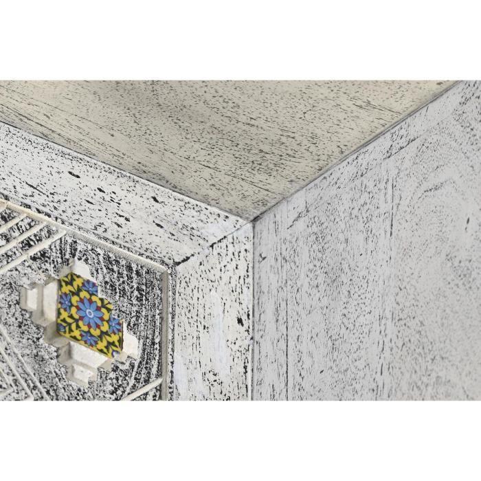 Meuble TV - Ethnique - Mangue - 130 Cm - Céramique - Multicolore