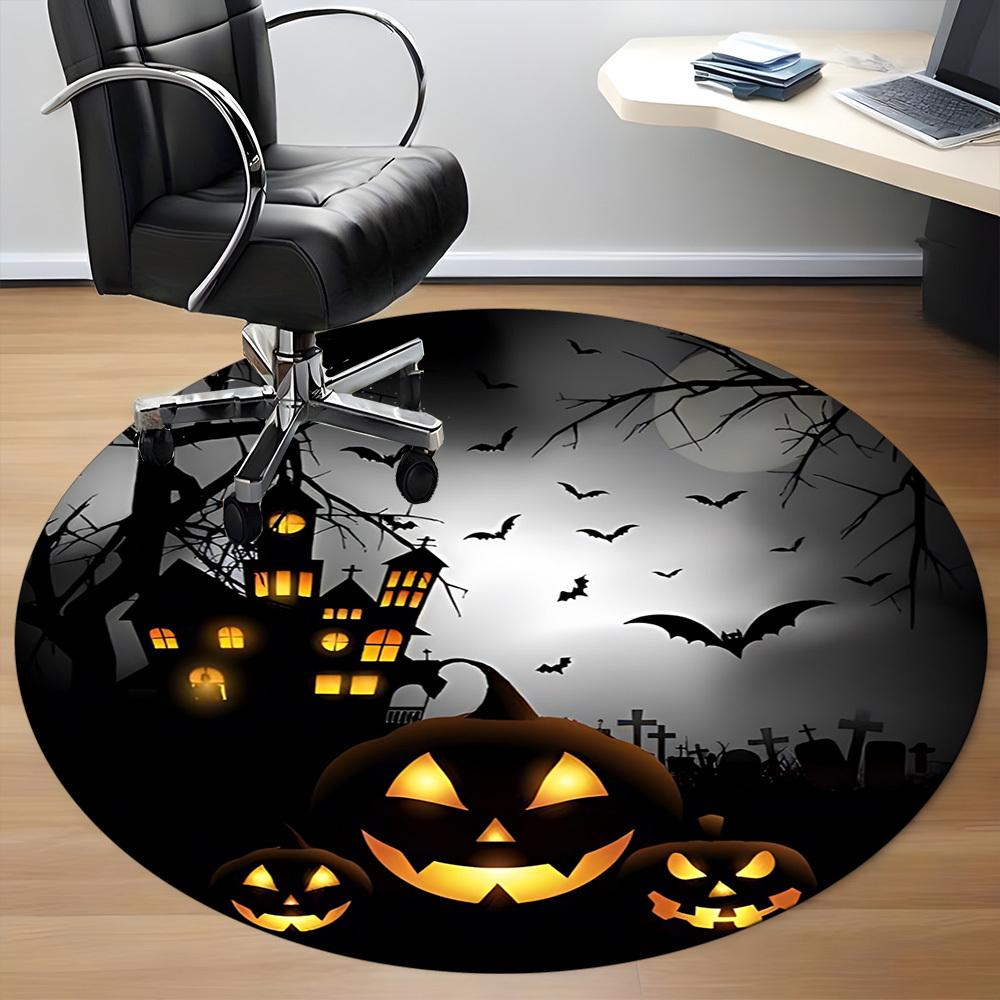 1pc Halloween Decorations Chair Carpet for Office Non-Slip, Machine Washable Rug for Office, Room - Holiday Decor, Machine Made yy251016073
