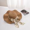 Summer Womens Straw Hat Beach Sun Protection With Wide Brim For Outdoor Travel