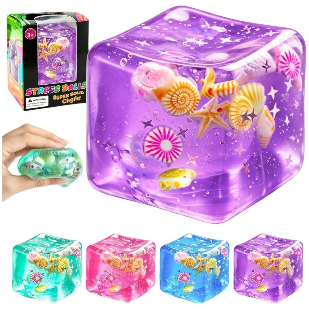 Cartoon Design Ocean Sensory Fidget Toy Star Shell Blue Pinch Cube Gift Stress Balls  Wedding Party