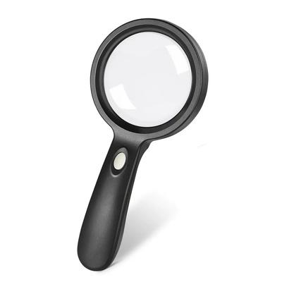 Professional 10X Magnifier for Jewelry Reading and Watch Repair with 12 LED Lights Handheld HD Magnifying Glass