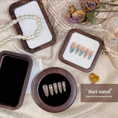 Walnut Wood Nail Art Display Tray