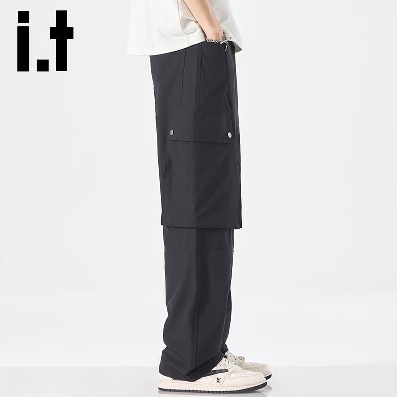 izzue it Men's Ice Silk Straight Cargo Pants