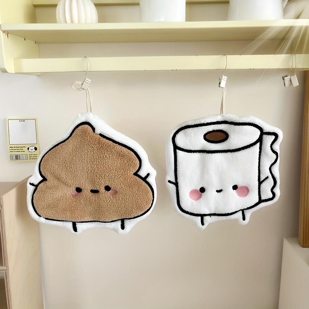 Thickened and super absorbent, lovely cartoon-style hand towel, coral fleece small square towel, suitable for both kitchen and bathroom use