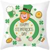 St. Patrick'S Day Pillow Case Green Cartoon Letter Four-Leaf Clover Sofa Cushion Cover Ireland National Day Pillow Cover