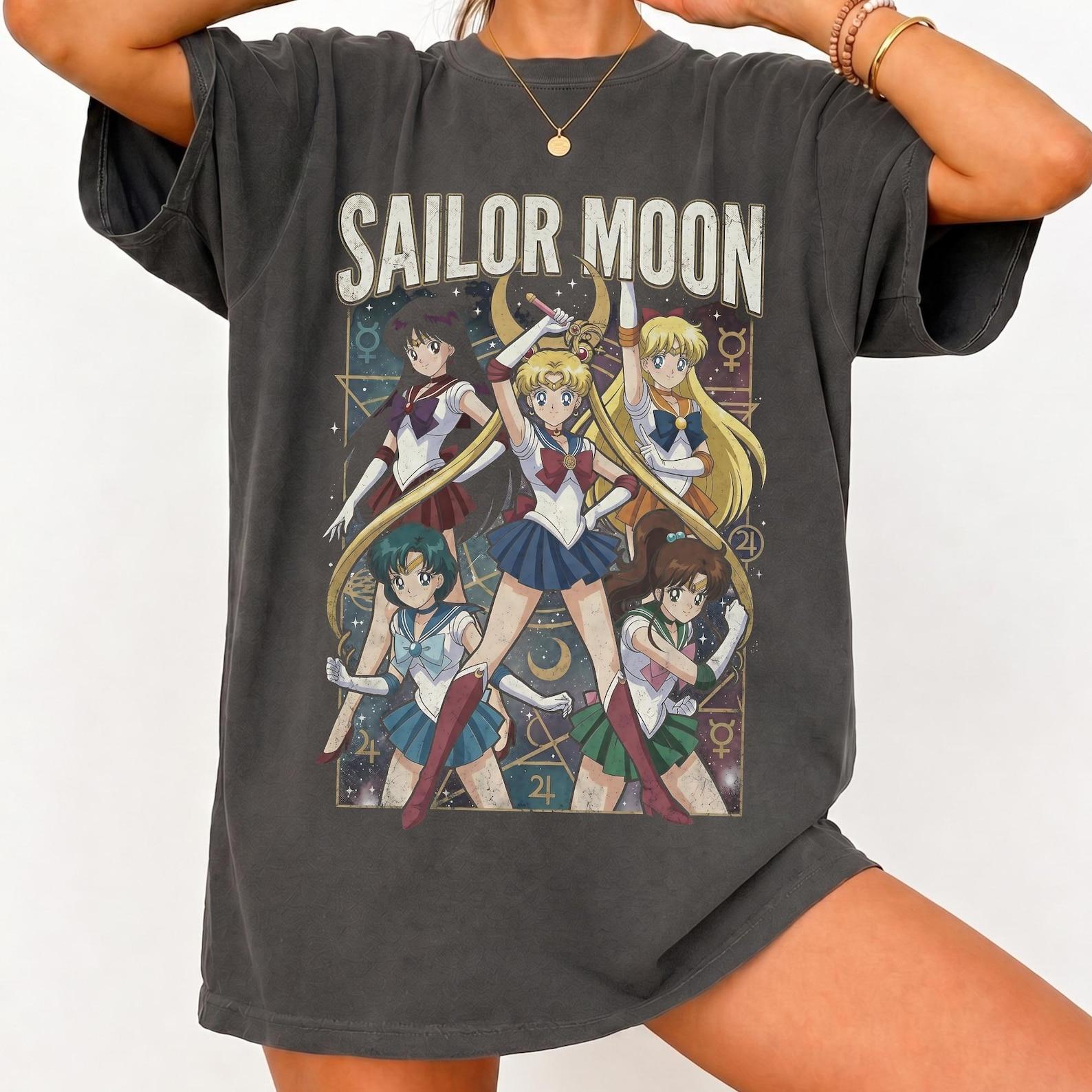 Sailor Moon Vintage T Shirt, 90s Anime Tee, Sailor Scouts Graphic Shirt, Magical Girl Streetwear 3XL