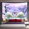 Swans Couples Tapestry Animals Birds Tapestry Romantic Aesthetic Love Tapestry Wall Hanging for Bedroom Living Room Dorm Decor