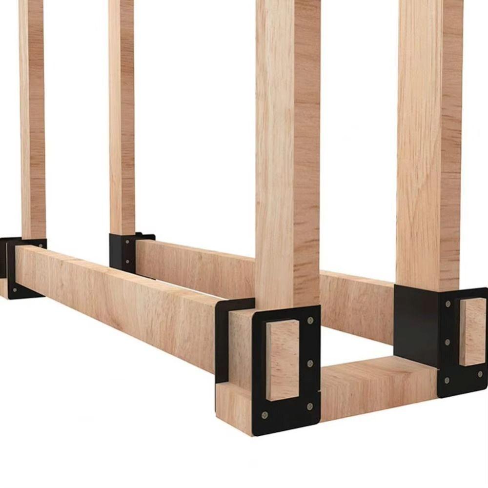 Adjustable Firewood Rack Durable Assemble Firewood Holder Brackets Heavy Duty Space Saving Log Storage Rack Indoor