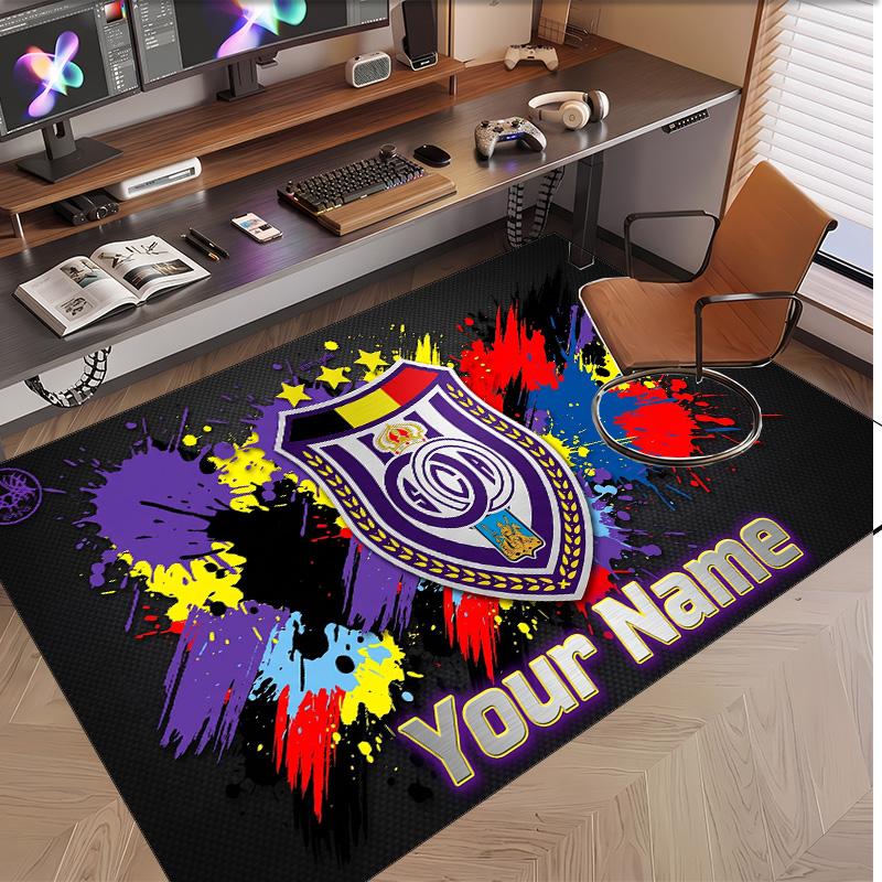 Tappeto Personalizzato in Velluto di Cristallo con Logo Anderlecht FC Tappetino Antiscivolo per Pavimento