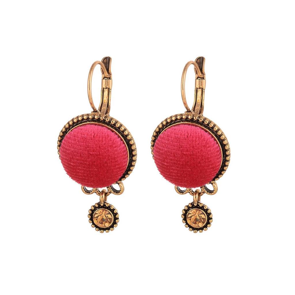 Vintage Velvet Christmas & New Year Earrings with French Hook - Stylish and Unique Design for Women