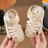 2024 Girls' Non-Slip Pearl Sandals - Soft Sole, Cute Princess Style for Outdoor & Beach