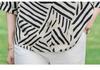 Summer Strip 3/4 Sleeve Shirt for Middle-Aged Women - Plus Size Slimming Top