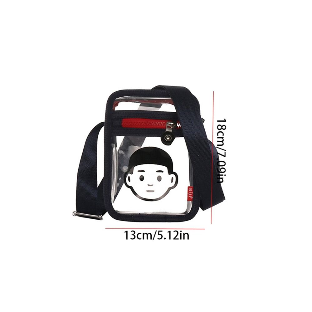 Printed Crossbody Bag Small Square Bag Couple Shoulder Bag Simple PVC Transparent Bag  Shopping