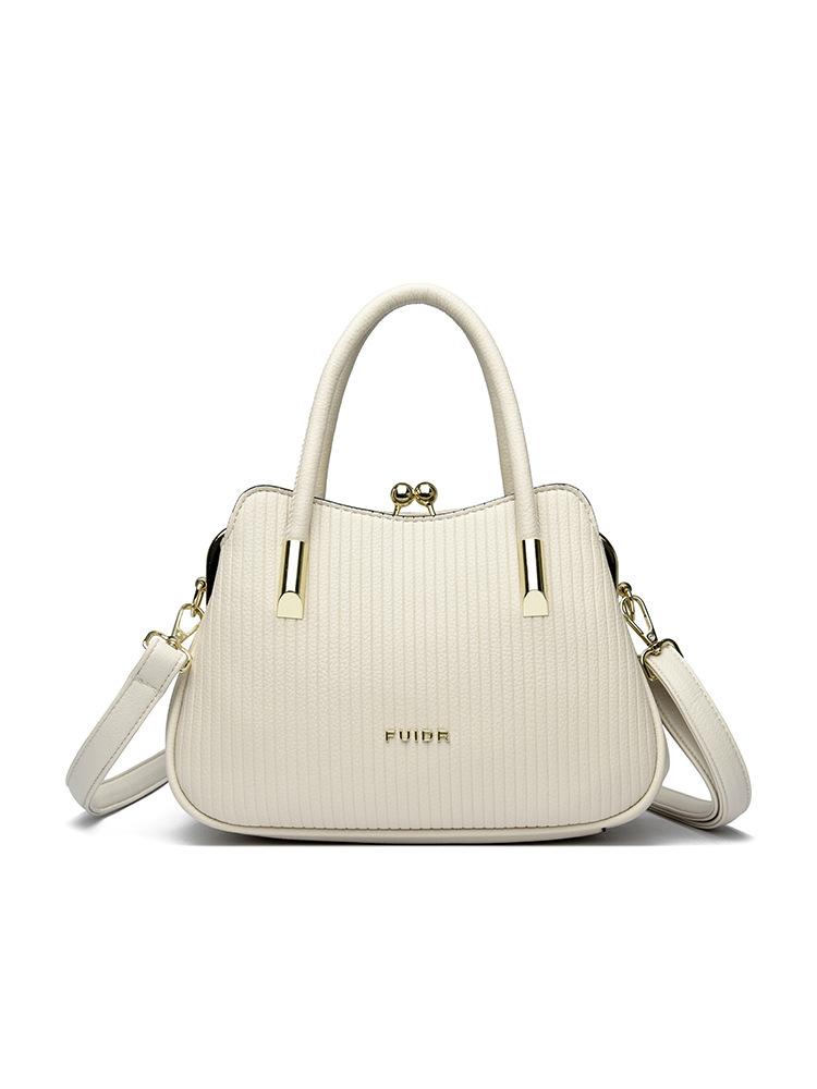

bags2025 new Korean version casual shoulder bag women s striped embossed large-capacity clip tote women s bag белый