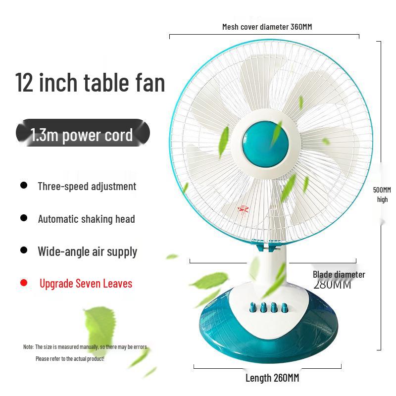 Bili Sha 12/16-inch Low Noise Oscillating Desk & Floor Fan - Ideal for Dorms, Homes & More
