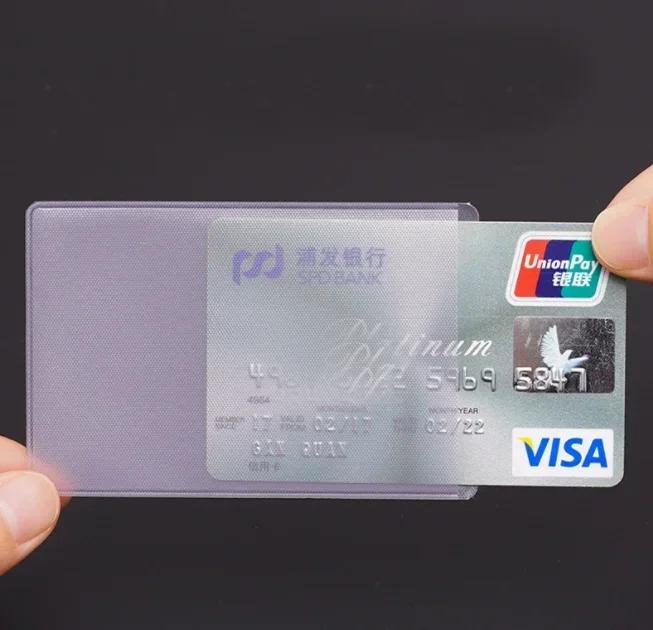 

10pcs/lot 60*93mm Transparent Card Protector Sleeves ID Card Holder Wallets Purse Business Credit Card Protector Cover Bags