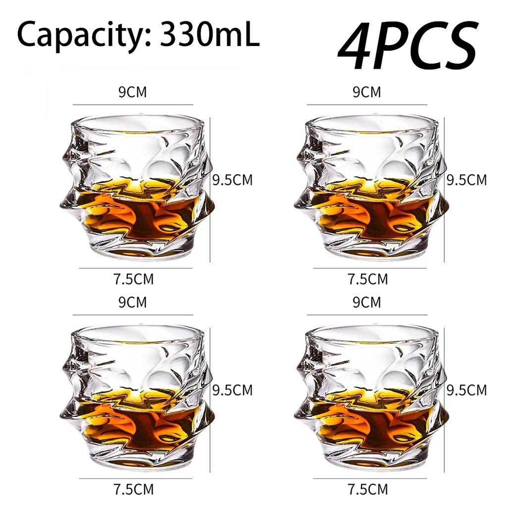 330mL Wave Cup Glass Wine Cup Thicken Juice Crystal Lead-free Whiskey Cocktail Glass Creativity Affordable Luxury Bar Gift