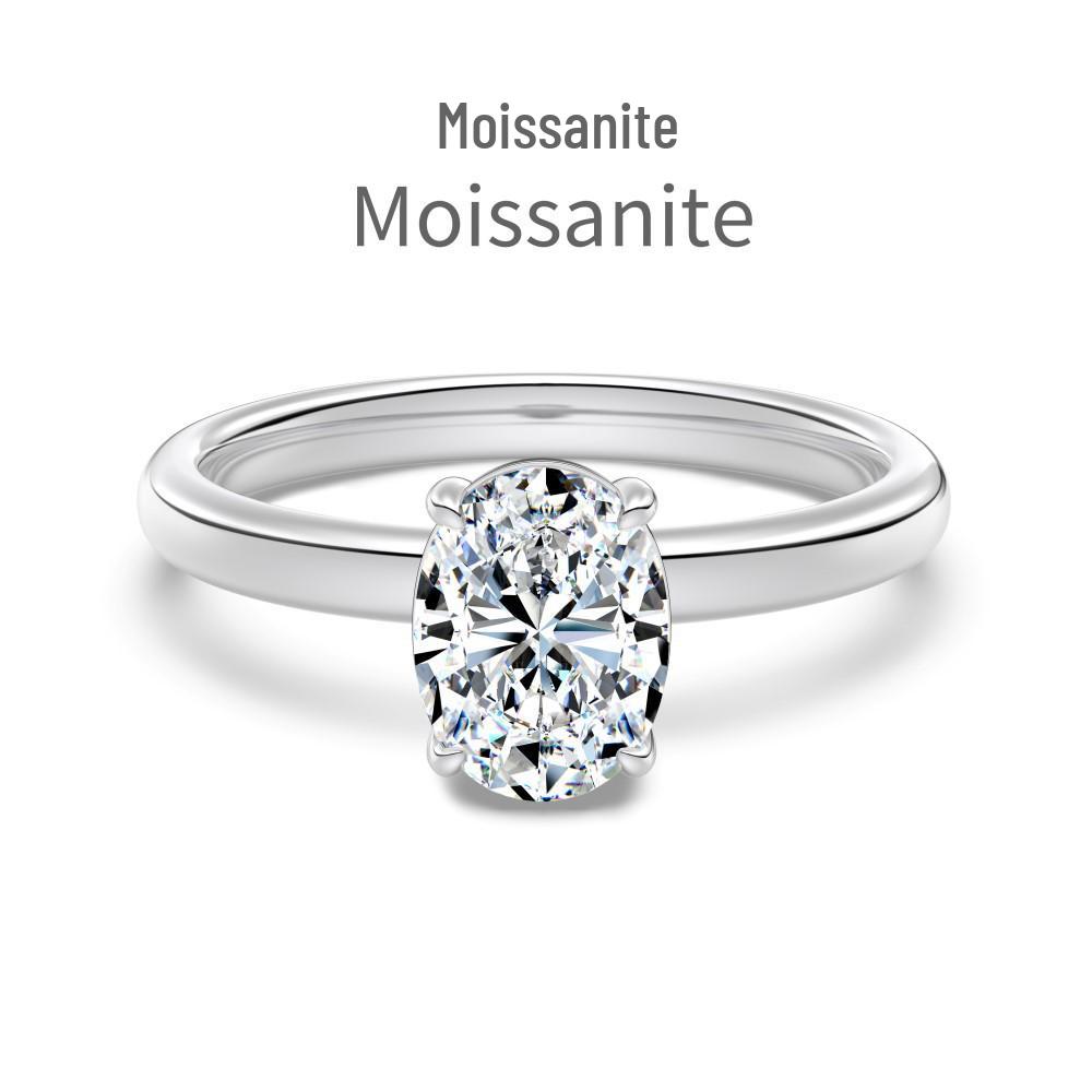 Moissanit S925 Sterling Silber Damenring - D Farbe, Super Glanz, Geometrisches Wassertropfen-Design, Ideal für Hochzeiten und Bankette