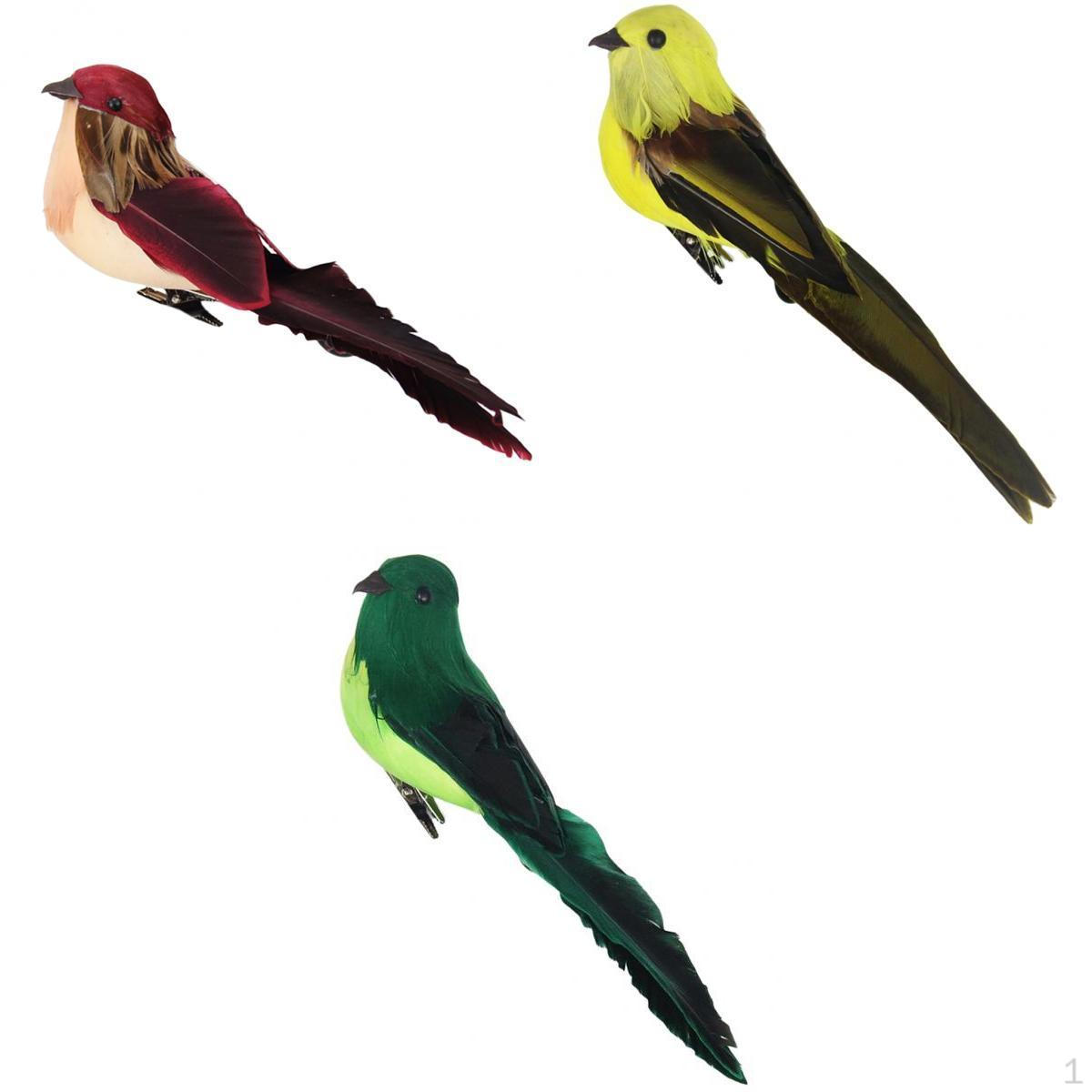 

3 шт. Искусственные пенопластовые птицы с зажимом, Сад, Витрина магазина, Фотореквизит