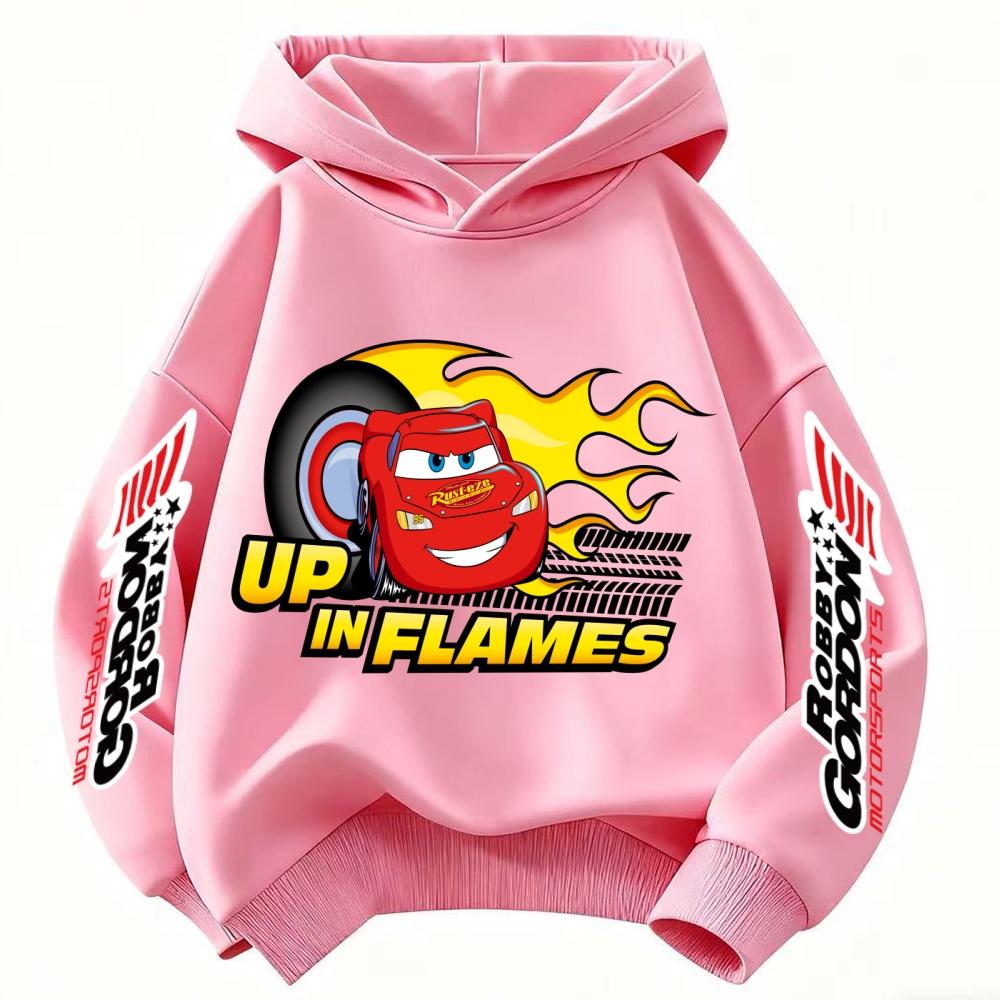 Felpa con Cappuccio per Bambini Stampa Fulmine McQueen Auto Ragazzo Ragazza Autunno Inverno Quotidiano Esterno Vacanza Casual Calda Abbigliamento Sportivo