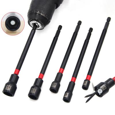 1/5 Stück 6 Zoll Magnetischer Langer Nusszieher Für Schlagbohrer Sechskant-Steckschlüssel-Adapter 8-14mm Verlängerter Steckschlüssel Elektrowerkzeug