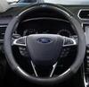Stylish Breathable Carbon Fiber Steering Wheel Cover with D-Type Design