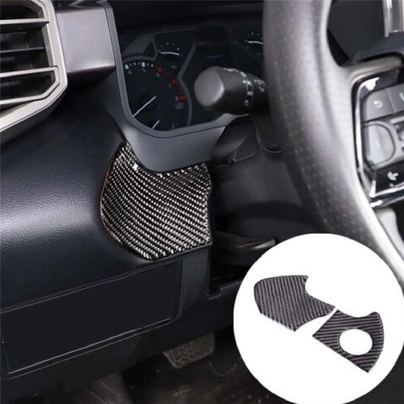 For 2026-2026 Toyota One-Key Start Switch Sticker Car Decoration Sticker Real Carbon Fiber Soft