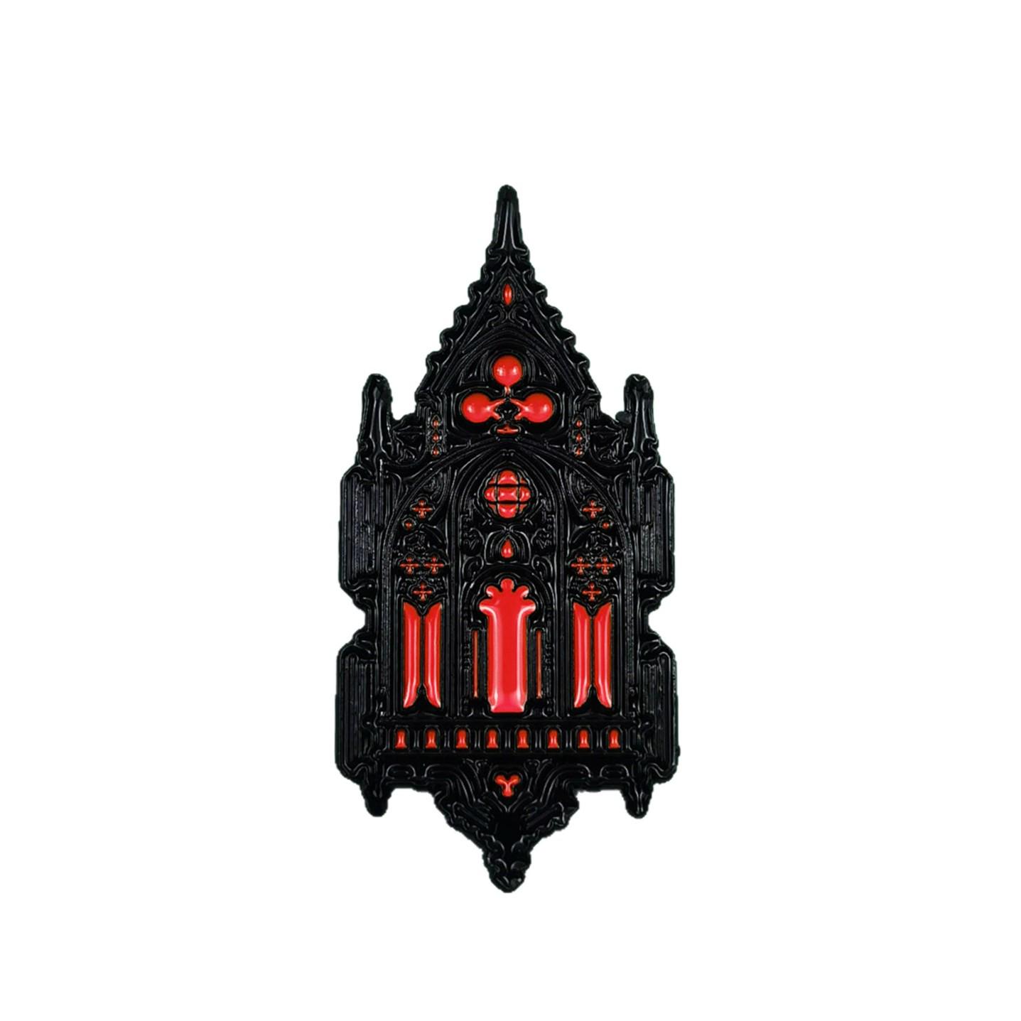 Ancient Castle Brooch: Dark Halloween Cartoon Style Alloy Pin