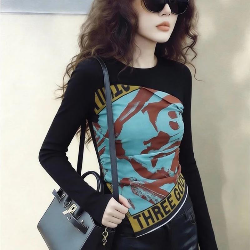 La Chapelle Women s Faux Two-Piece Long-Sleeve T-Shirt S