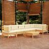 Day and Night - Day and Night Garden Furniture 7 Pieces Cream Pine Wood Cushions