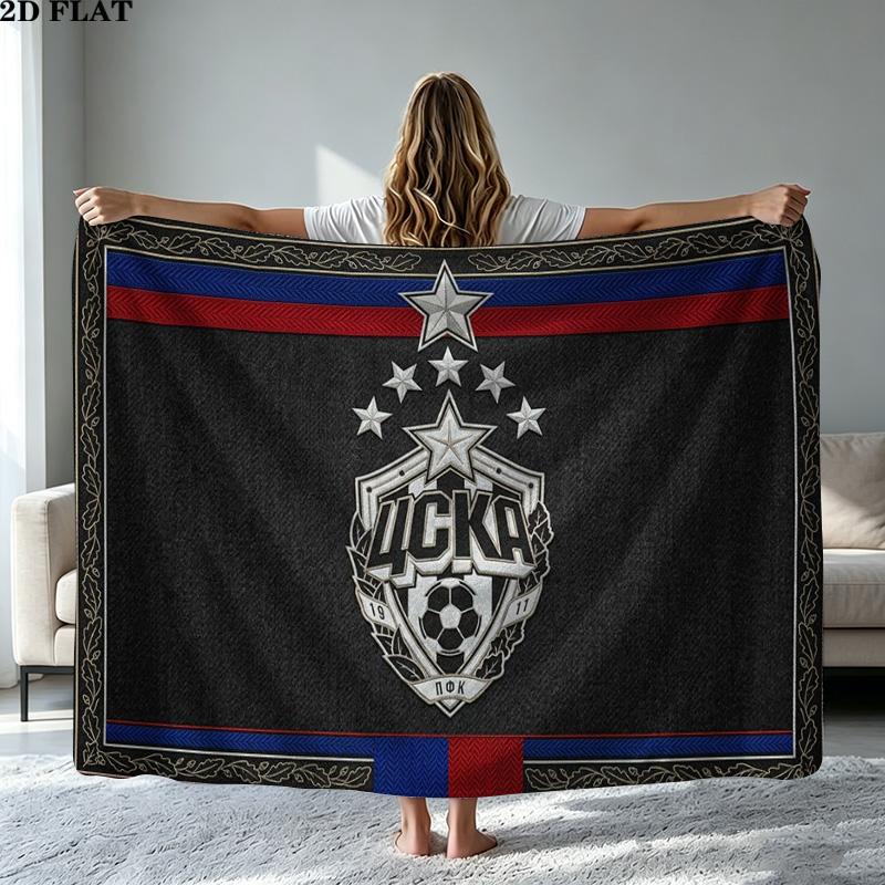 CSKA Moscow Print Flannel Blanket High Quality Warm Comfortable Cover for All Seasons Perfect for Gifts Home Decor